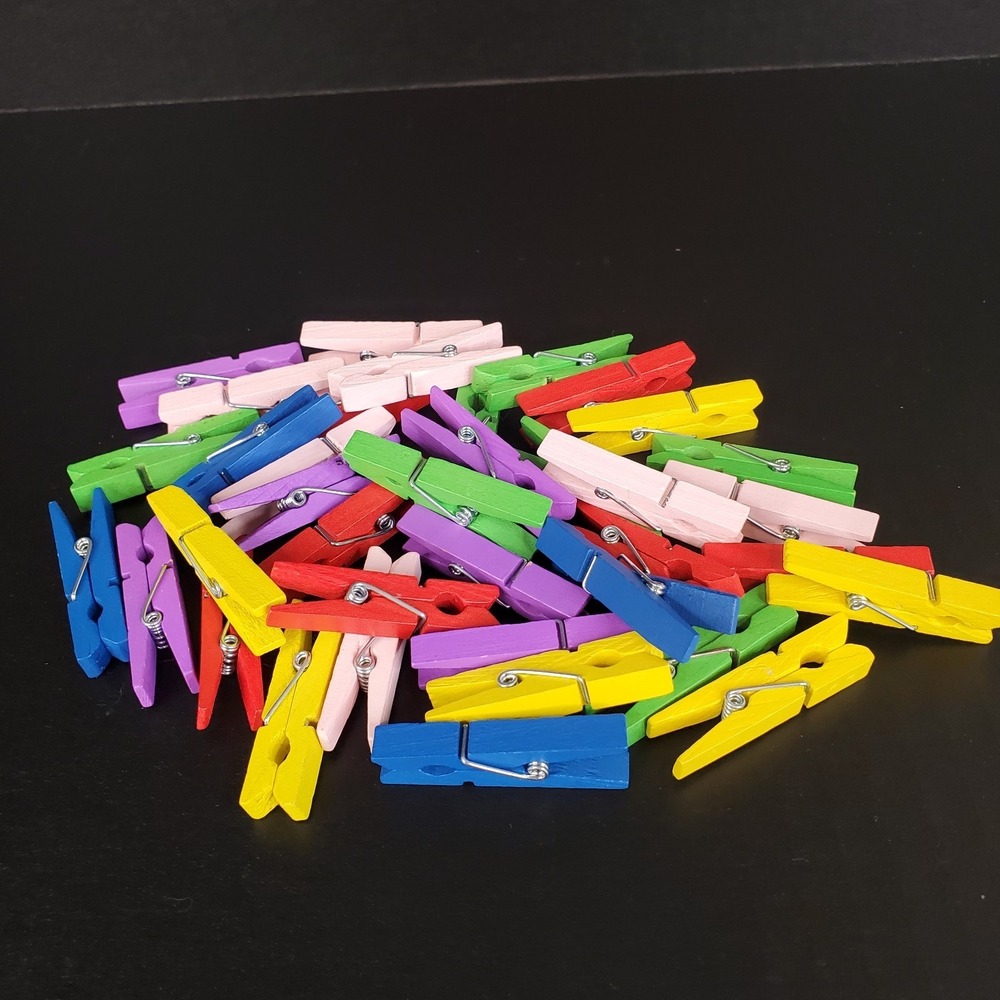 Mini Clothespin Lot Of 35‎ Colorful Variety Pack 1.75 Inch Junk Journal Supplies